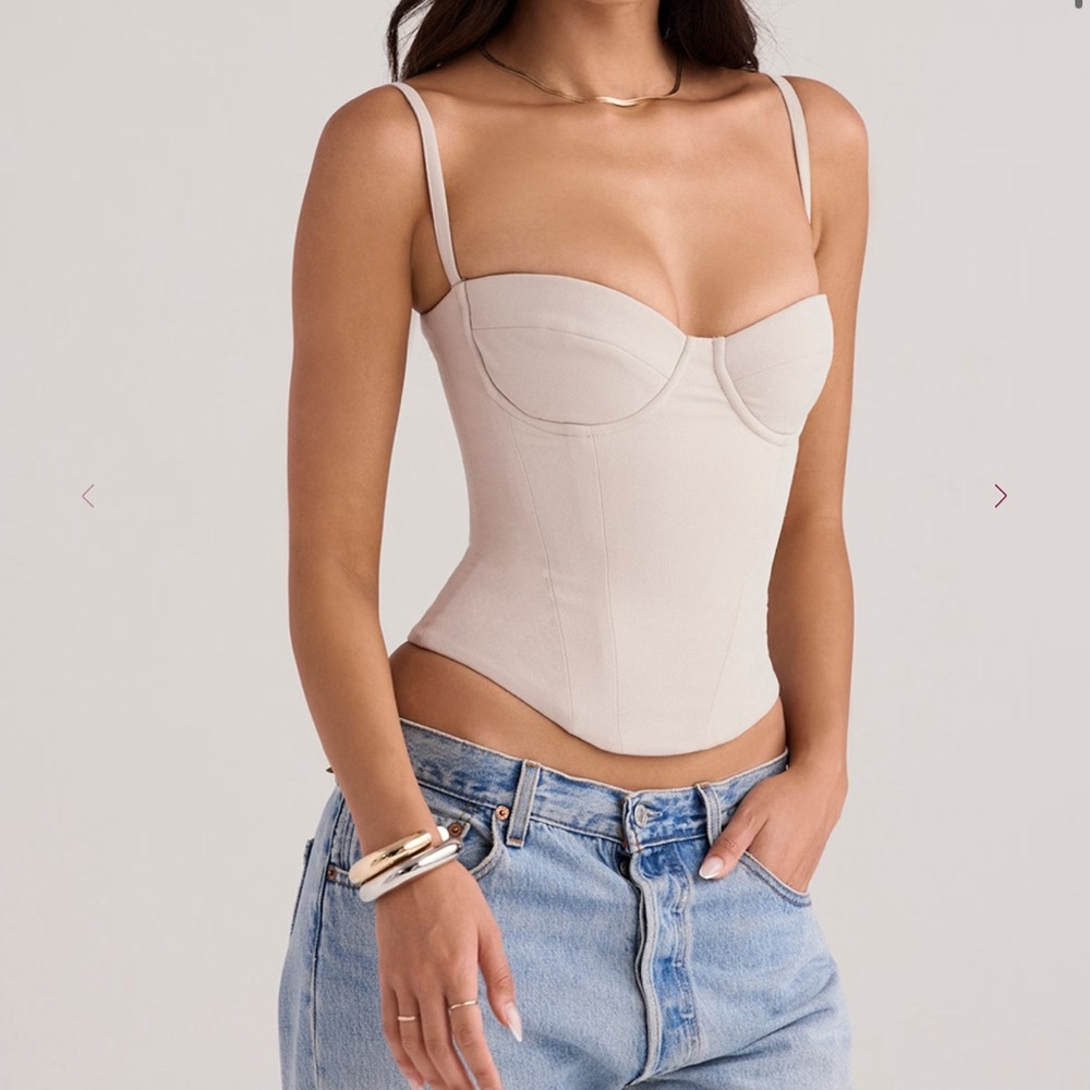 House of CB Shanna Beige Bustier Top